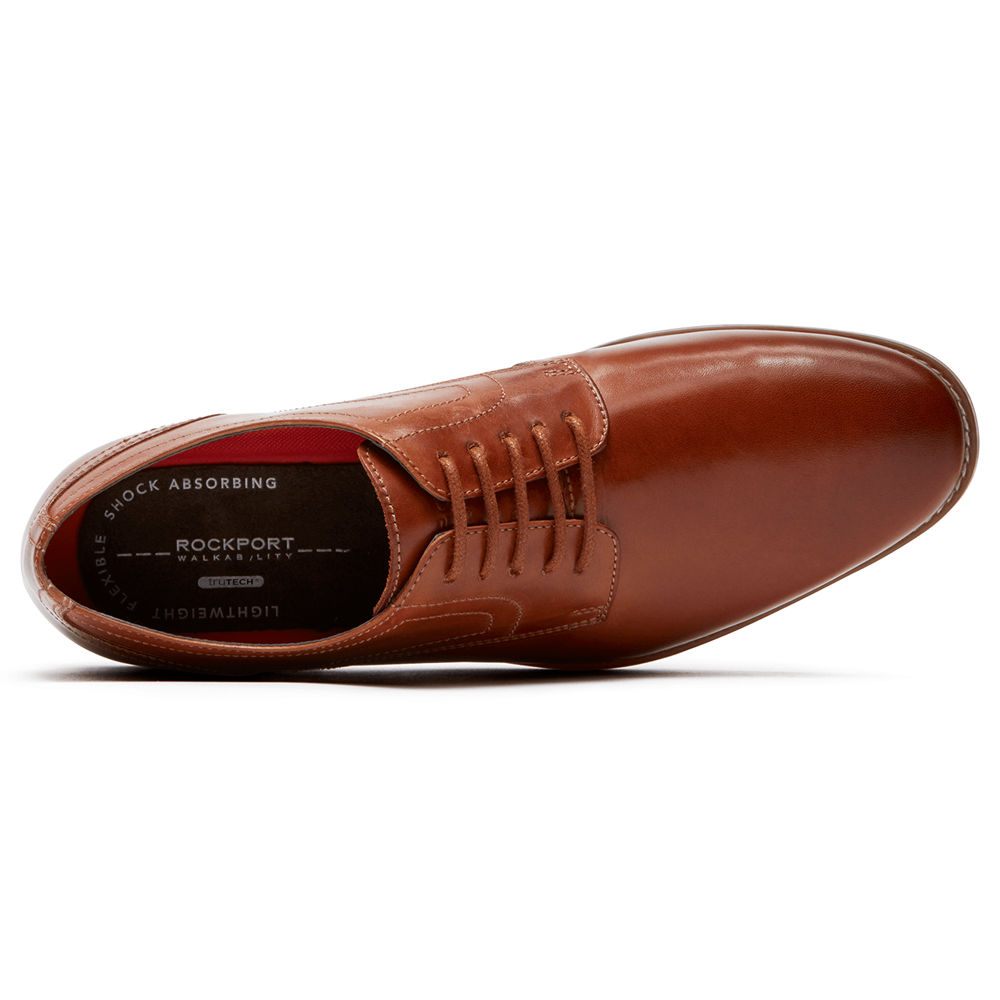 Rockport Singapore Mens Oxfords - Style Purpose Plain Toe Brown - NI7284193